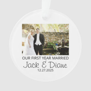 First year Married Ornament - Married Photo Orname