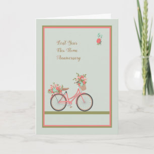 First Year New Home Anniversary Card with Bicycle