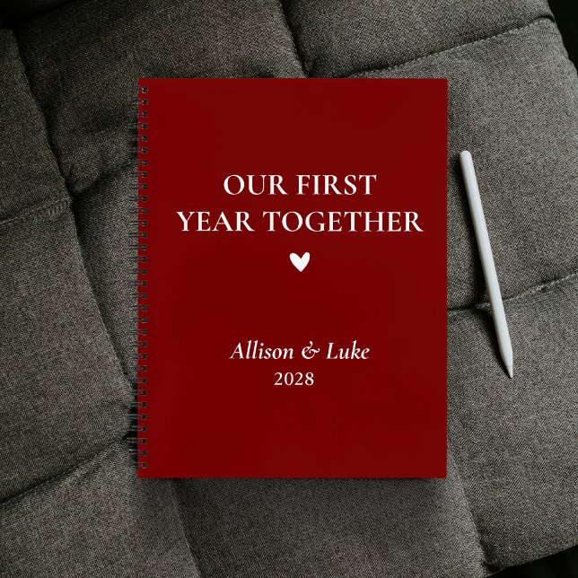 First Year Together Keepsake Journal for Newlyweds (wedding gift journal, personalized couple’s notebook, engagement gift idea, Valentine’s Day gift,)