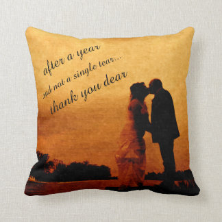 First year wedding anniversary keepsake cushion