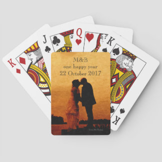 First year wedding anniversary keepsake playing cards