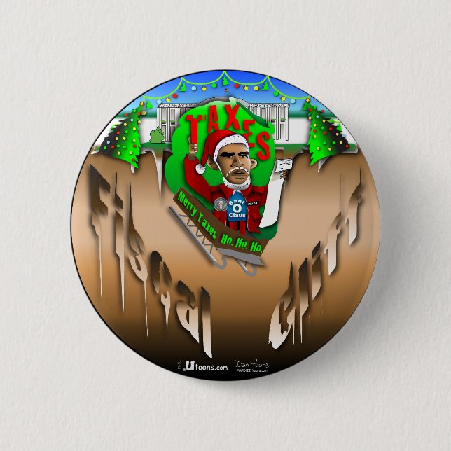Fiscal Cliff 6 Cm Round Badge (Front)