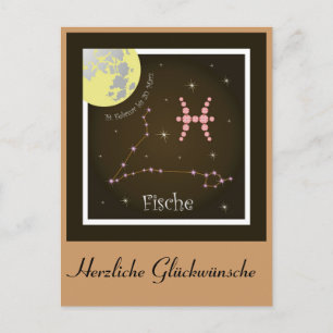 Fische Sternzeichen Postkarte Postcard