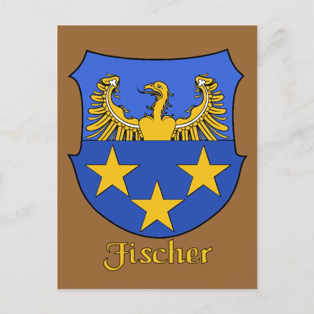 Fischer Family Shield Postcard (Front)