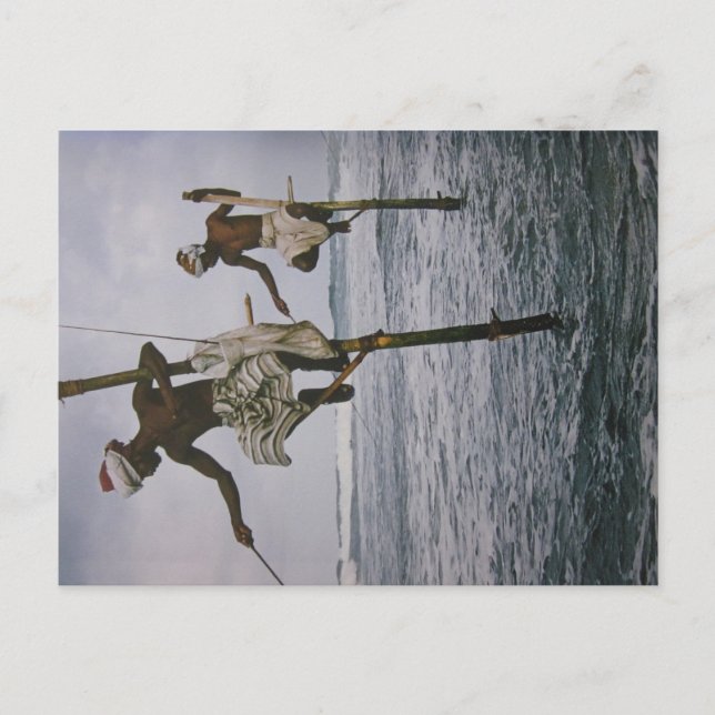 Fischer in Sri Lanka- Postkarte Postcard (Front)