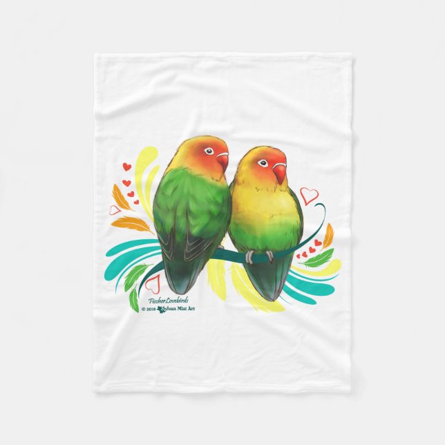 Fischer Lovebirds Fleece Blanket (Front)