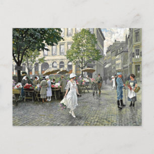 Fischer - Market Day at Hojbro Plads, Copenhagen, Postcard