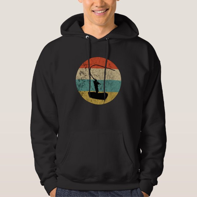 Fischer Retro Vintage Sunset Fishing Fishing Boat  Hoodie (Front)