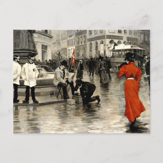 Fischer - The Lady in Red Postcard (Front)