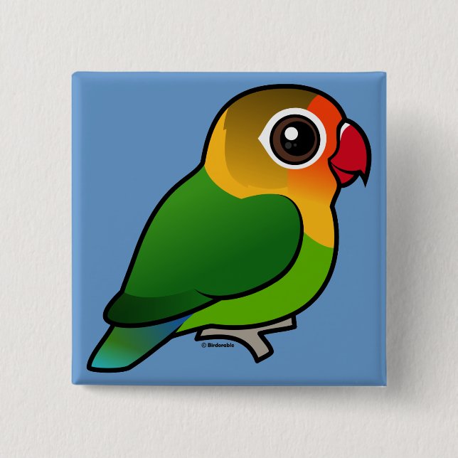 Fischer's Lovebird 15 Cm Square Badge (Front)