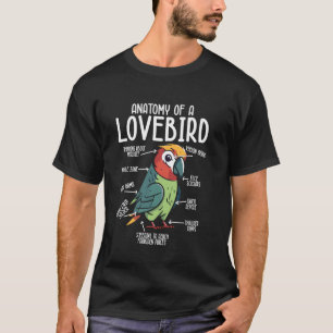 Fischer's Lovebird Parrot Anatomy, Funny Cute Pet  T-Shirt