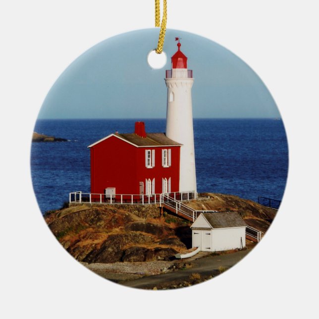 Fisgard Lighthouse Ceramic Tree Decoration (Front)