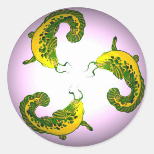 Fish 02k3v classic round sticker
