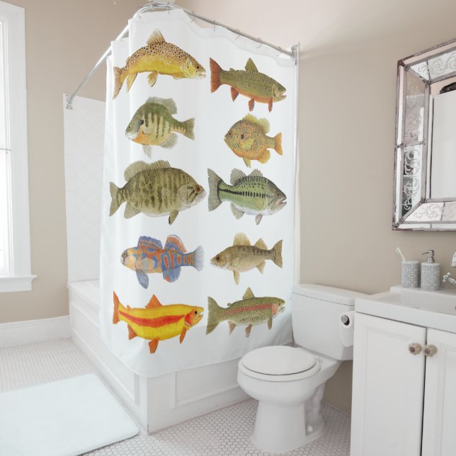 Fish 2 Shower Curtain (In Situ)