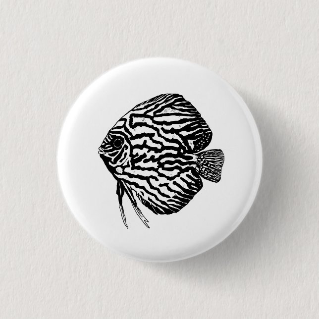 Fish  3 cm round badge (Front)