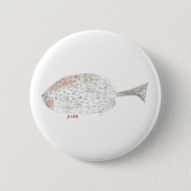 Fish 6 Cm Round Badge (Front)