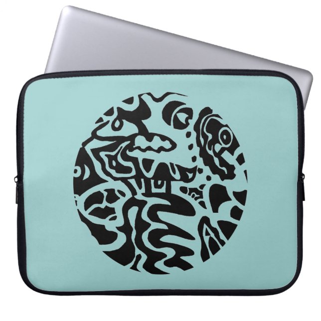 "Fish" Abstract Art Laptop Sleeve (Front)