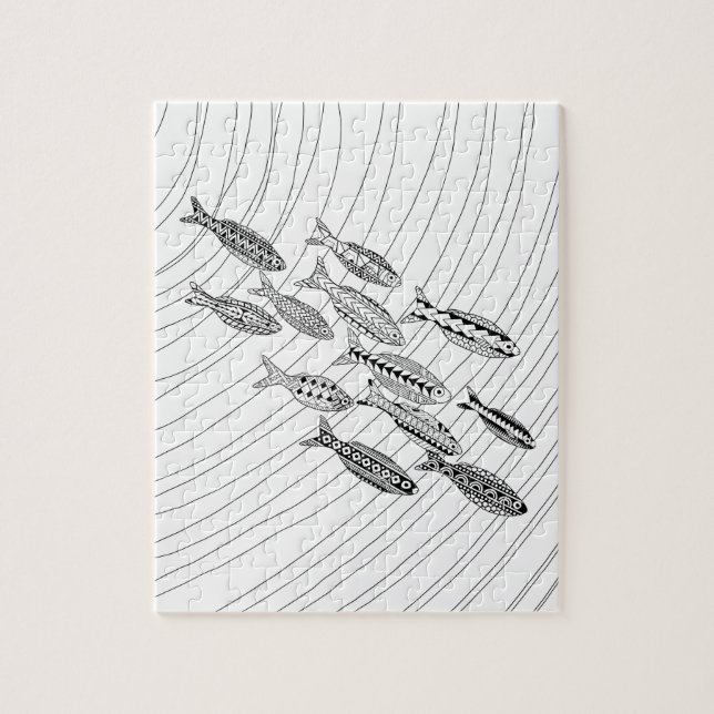 Fish Adult Colouring Puzzle (Vertical)