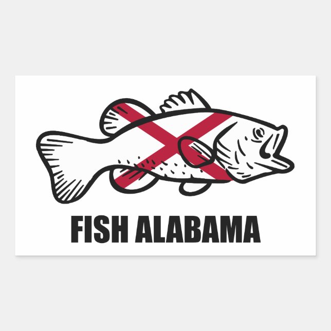 Fish Alabama Rectangular Sticker (Front)