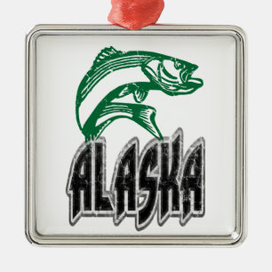 FISH ALASKA METAL TREE DECORATION