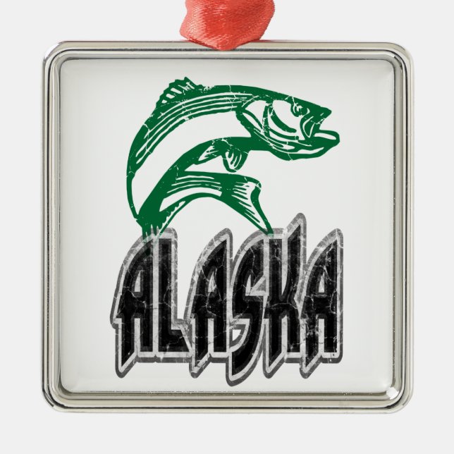 FISH ALASKA METAL TREE DECORATION (Front)