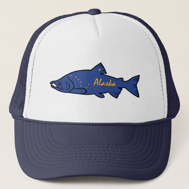 Fish Alaska Salmon Trucker Hat (Front)