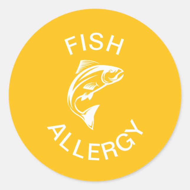 Fish Allergy Alert Classic Round Sticker (Front)