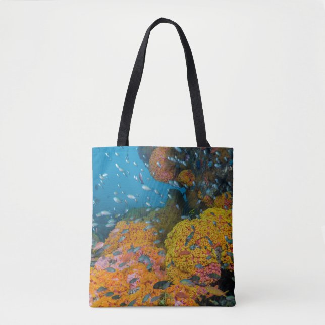 Fish Among Coral Reef Tote Bag (Front)