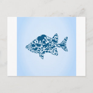 Fish an animal postcard