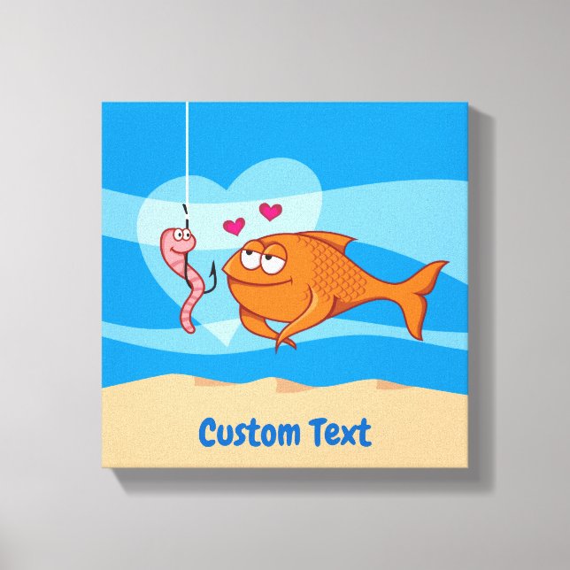 Fish and Bait in Love Canvas Print (Front)