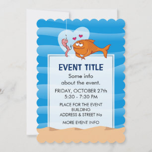 Fish and Bait in Love Invitation
