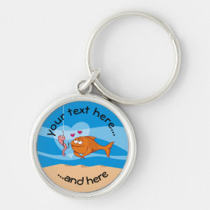 Fish and Bait in Love Key Ring