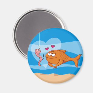 Fish and Bait in Love Magnets