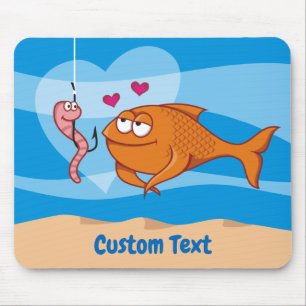 Fish and Bait in Love Mouse Mat