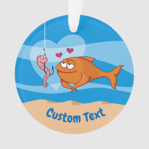 Fish and Bait in Love Ornament