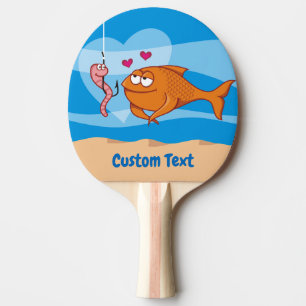 Fish and Bait in Love Ping-Pong Paddle