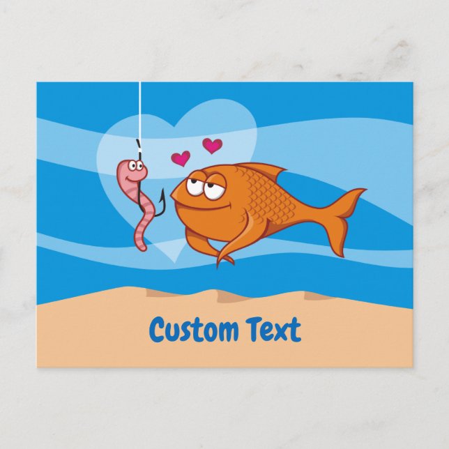 Fish and Bait in Love Postcard (Front)