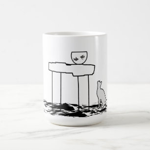 Fish and Cat Coffee Mug