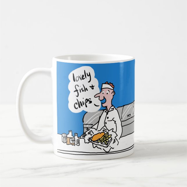Fish and Chips Coffee Mug (Left)