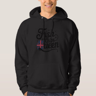Fish and Chips King Funny British Food UK English  Hoodie