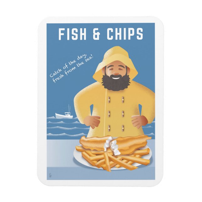 Fish and Chips Magnet (Vertical)
