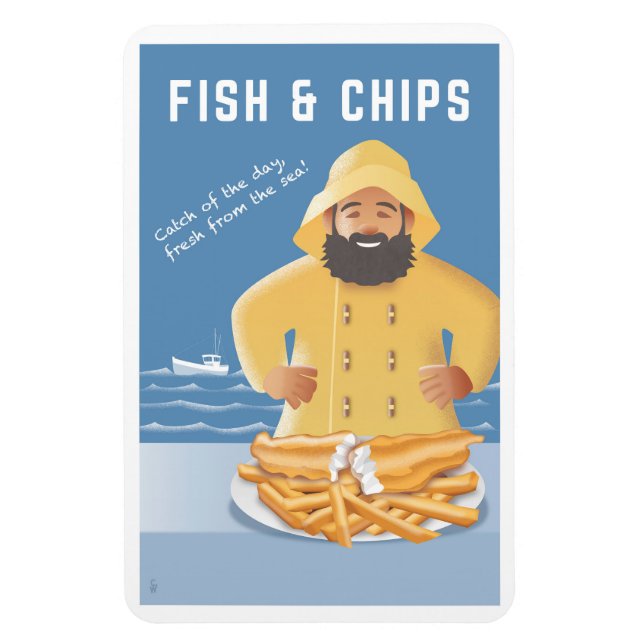 Fish and Chips Magnet (Vertical)