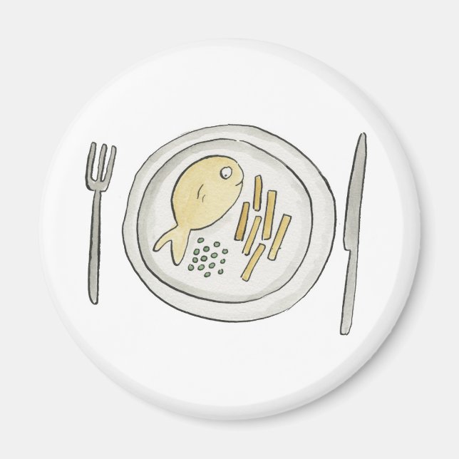 Fish and Chips Magnet (Front)
