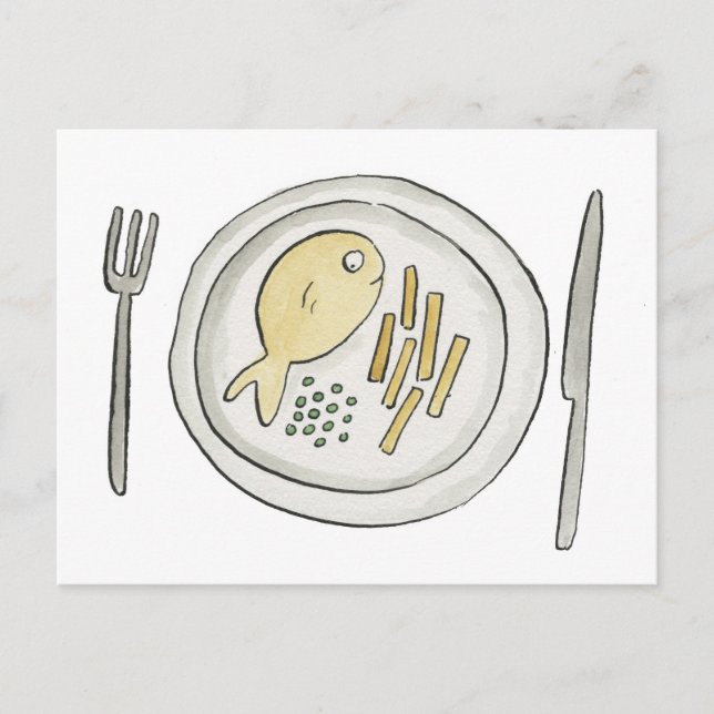 Fish and Chips Postcard (Front)