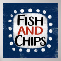 Fish And Chips Poster Wall Art