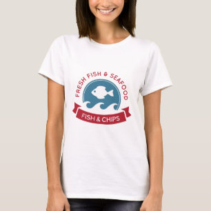 Fish And Chips Seafood Logo T-Shirt