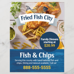 Fish and Chips   Seafood Restaurant   Template Flyer