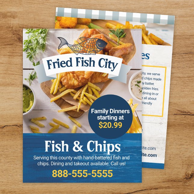 Fish and Chips | Seafood Restaurant | Template Flyer (Creator Uploaded)