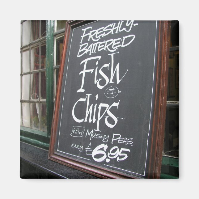 Fish and chips sign magnet (Front)