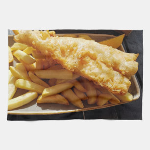 Fish and Chips tea towel